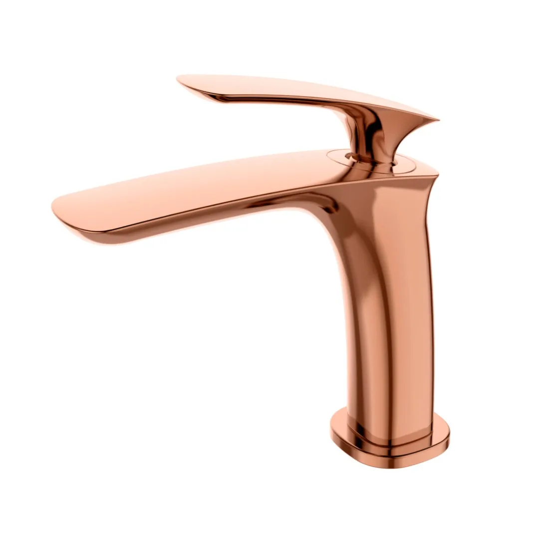 Monocomando de bancada para banheiro bica baixa Rosé Gold Lexxa Bagno Evoq LX6116RG