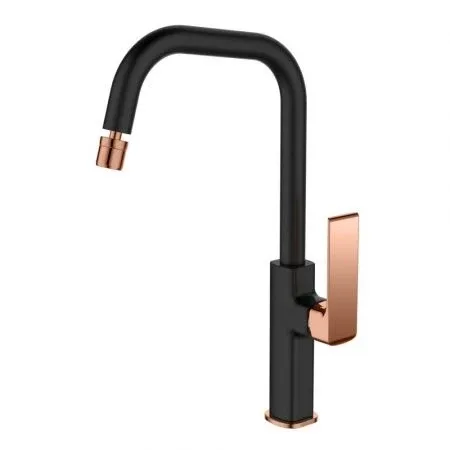 Monocomando de bancada para cozinha Black/Rosé Gold Lexxa Bagno Frame LX2179BRG