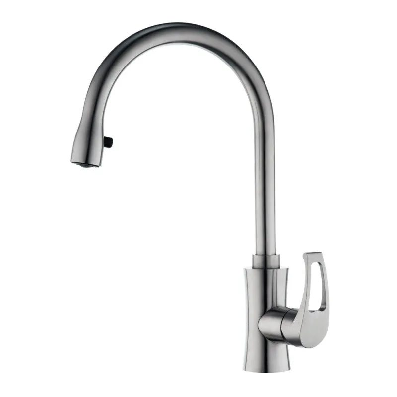 Monocomando de bancada para cozinha com Bica giratória e ducha extensível Rubinettos Croamdo