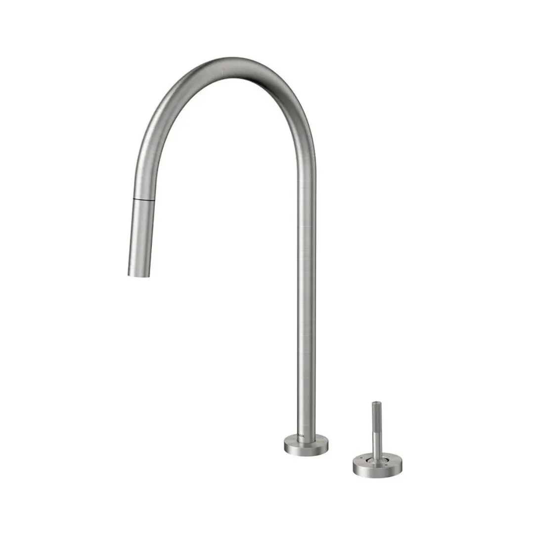 Monocomando de Bancada para Cozinha com Ducha Retrátil e Acionamento em Joystick Docol Mix&Match Inox Escovado