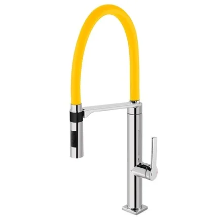 Monocomando de bancada para cozinha Docol Doc Cromado/Amarelo