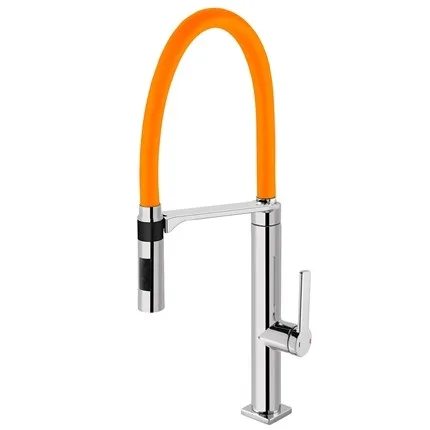 Monocomando de bancada para cozinha Docol Doc Cromado/Laranja
