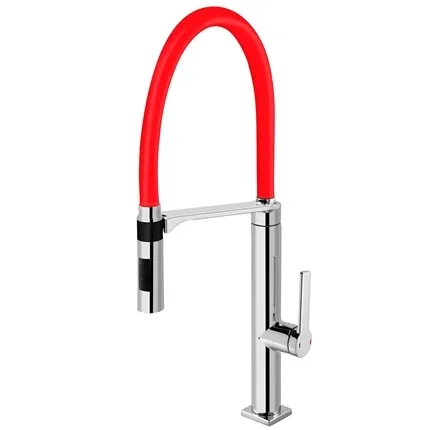 Monocomando de bancada para cozinha Docol Doc Cromado/Vermelho