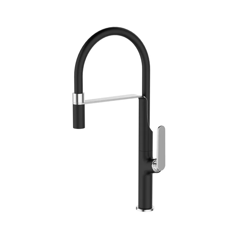 Monocomando de bancada para cozinha Lexxa Bagno Biflat Preto Fosco