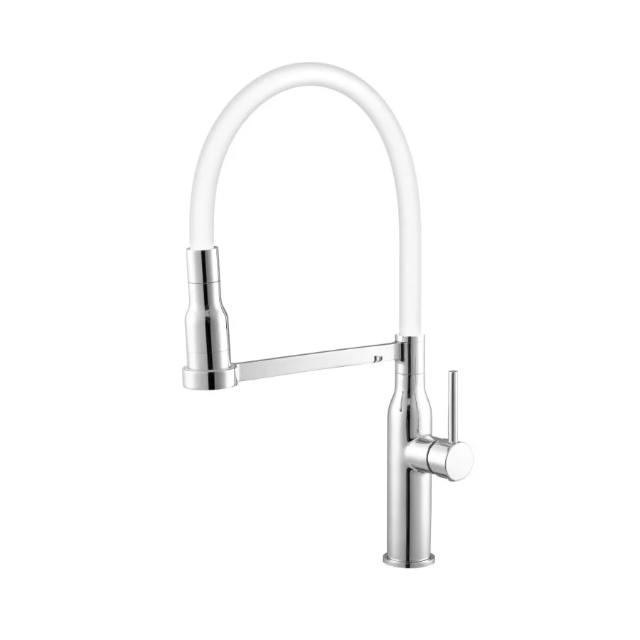 Monocomando de bancada para cozinha Meber Minimal Cromado/Branco