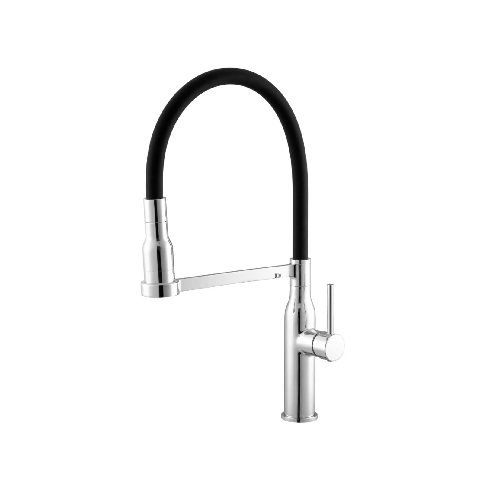 Monocomando de bancada para cozinha Meber Minimal Cromado/Preto