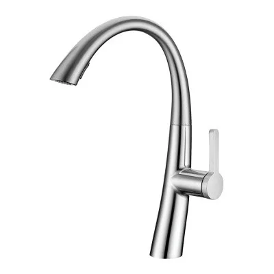Monocomando de bancada para cozinha Rubinettos Gourmet Aço Escovado