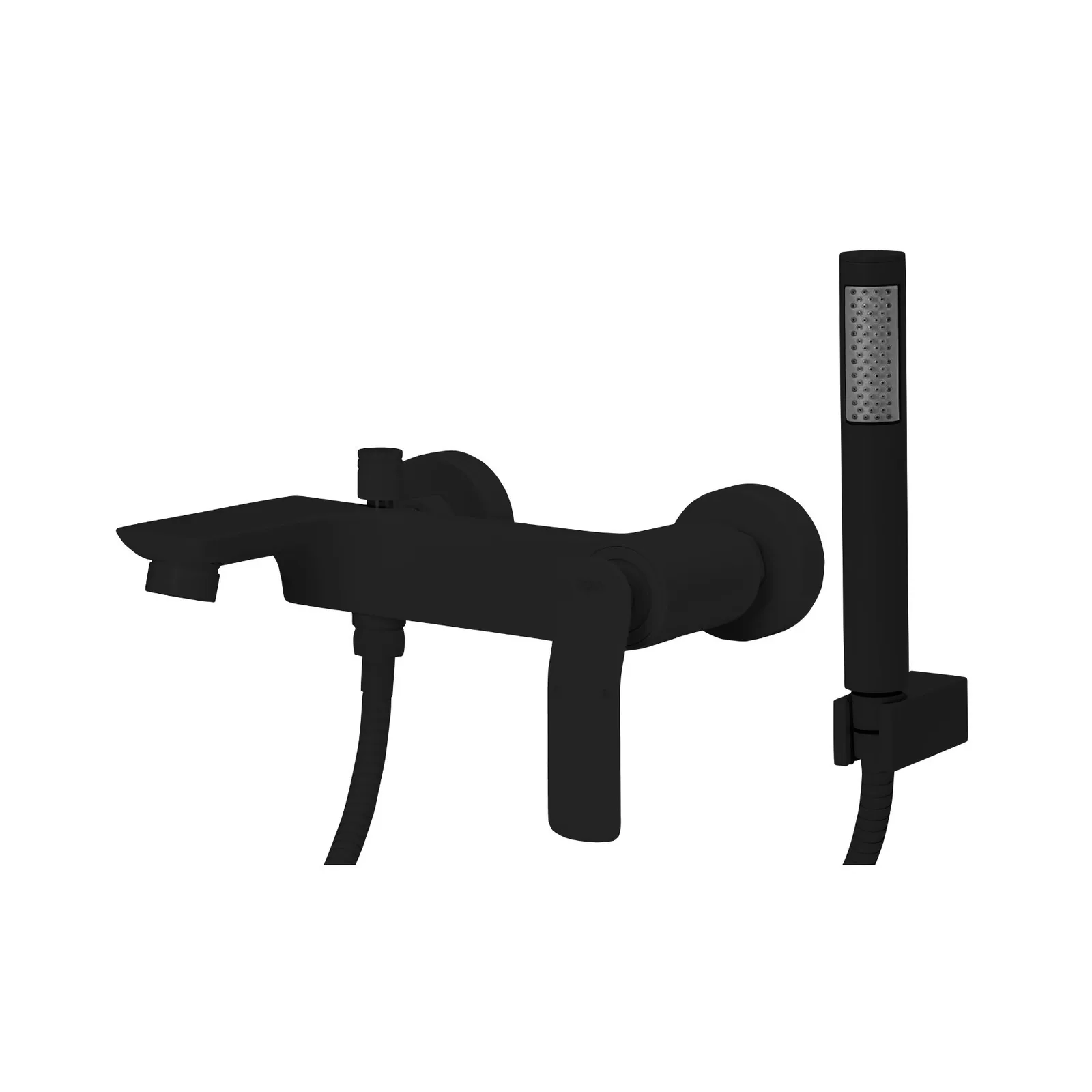 Monocomando de Parede para Banheira Com Ducha Manual Matt Black Doka Rainbow