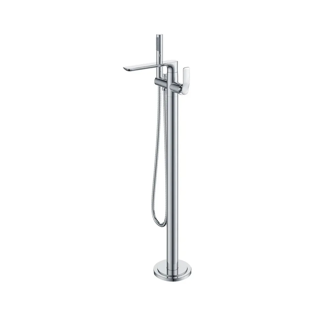 Monocomando de Piso com Ducha Manual para Banheira Brushed Nickel Doka Rainbow