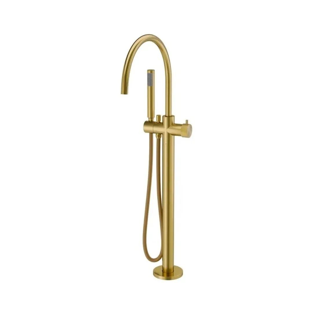 Monocomando de Piso com Ducha para Banheira Docol Mix&Match Ouro Escovado