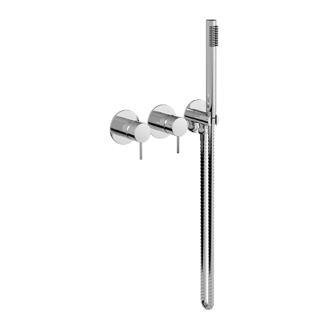 Monocomando Duplo com Ducha Manual Doka Loop Chrome