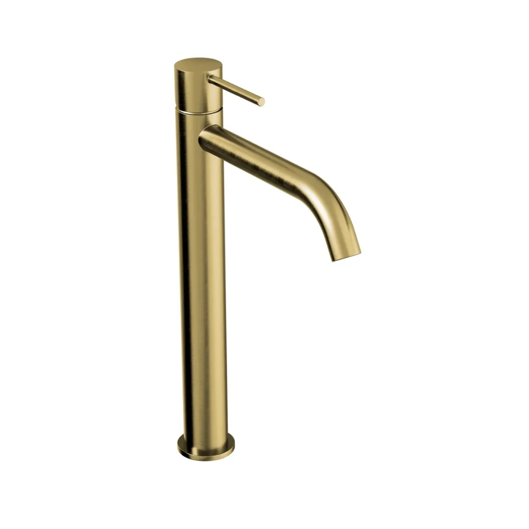 Monocomando Brushed Gold Para Lavatório de Bancada 223mm Doka Loop