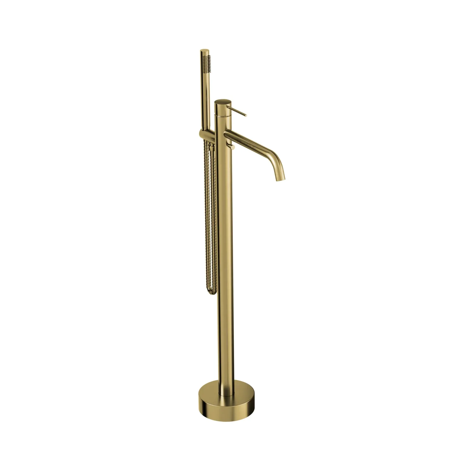 Monocomando de Piso para Banheira Brushed Gold com Ducha Manual Loop Doka