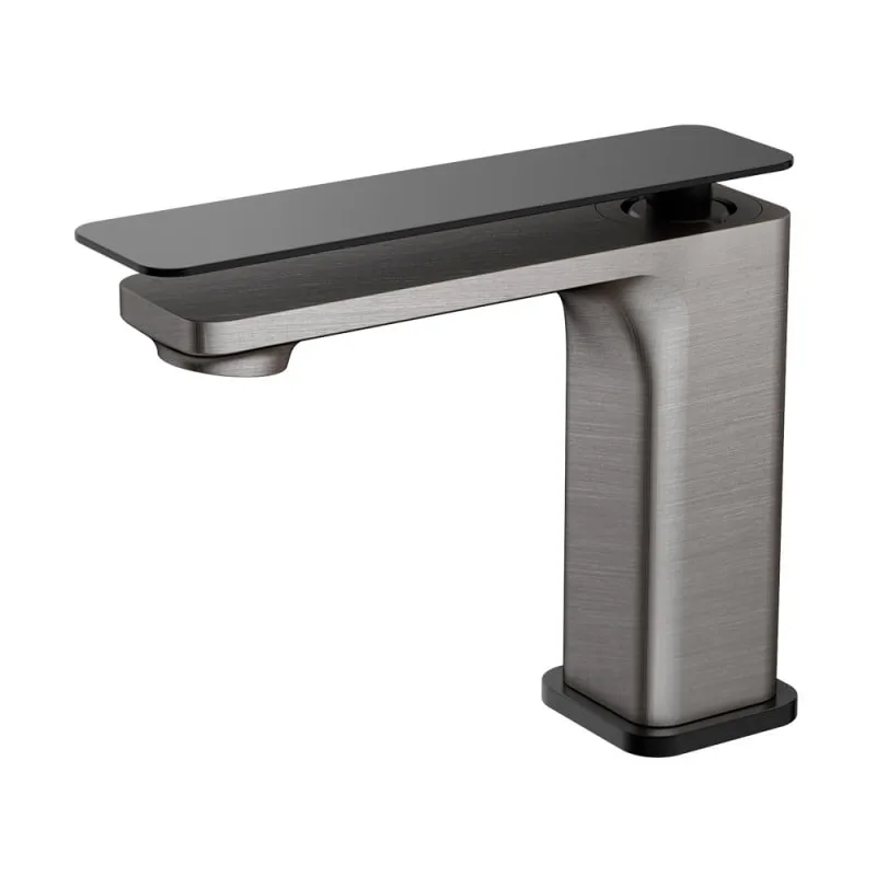 Monocomando para banheiro Rubinettos Urban 8113 Aço Escovado/Black Matte