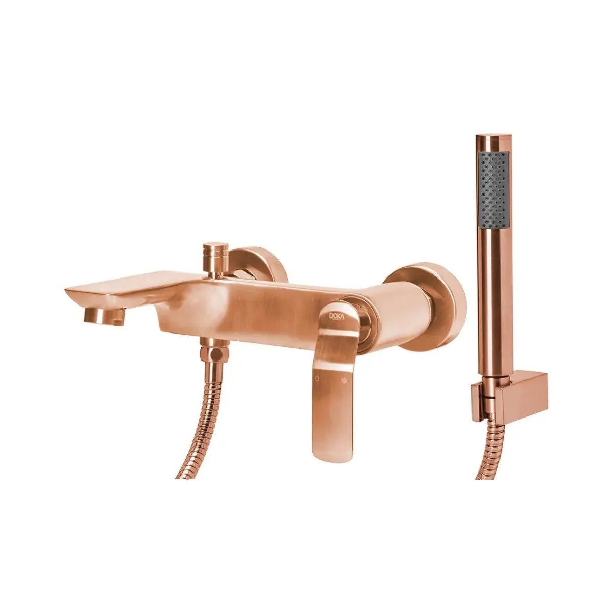 Monocomando de Parede com Ducha Manual para Banheira Brushed Rose Gold Doka Rainbow