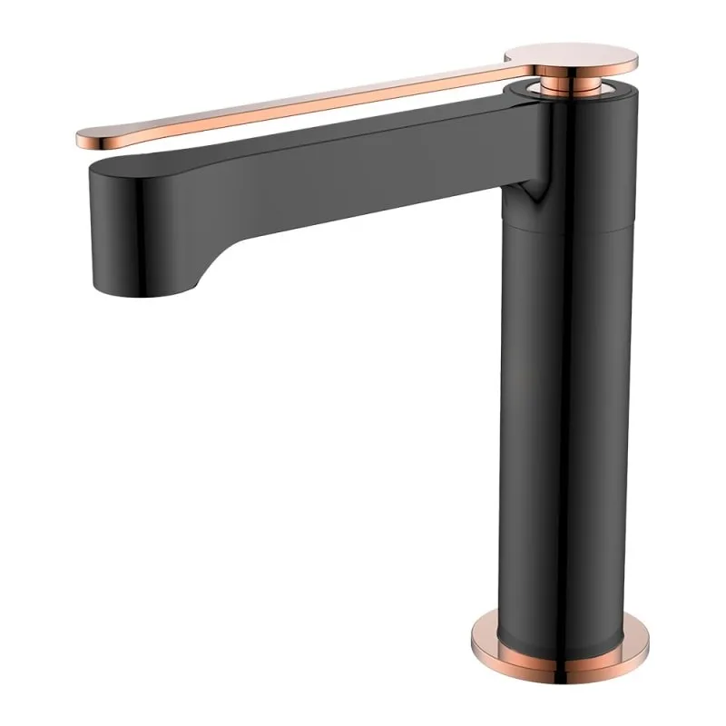Monocomando Rubinettos para banheiro Black Matte e Rosé Gold