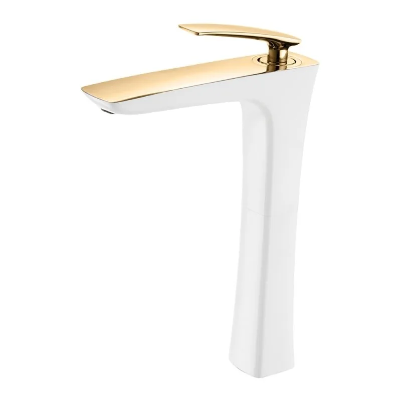 Monocomando Rubinettos Pure Line Branco/Dourado banheiro Mono