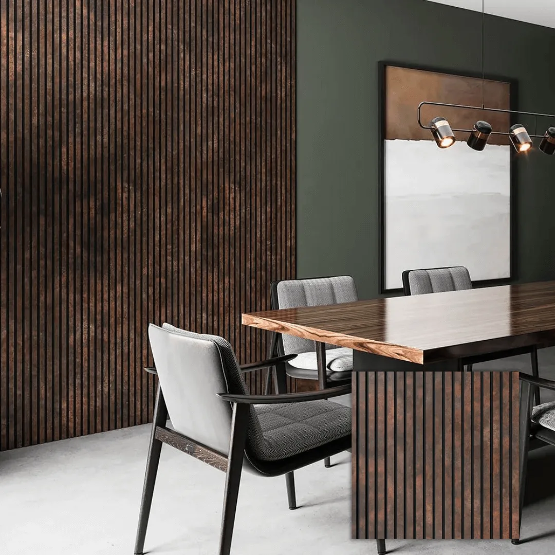 Painel Ripado Autocolante Meu Rodapé Urban Corten 10cm (Rolo 10m)