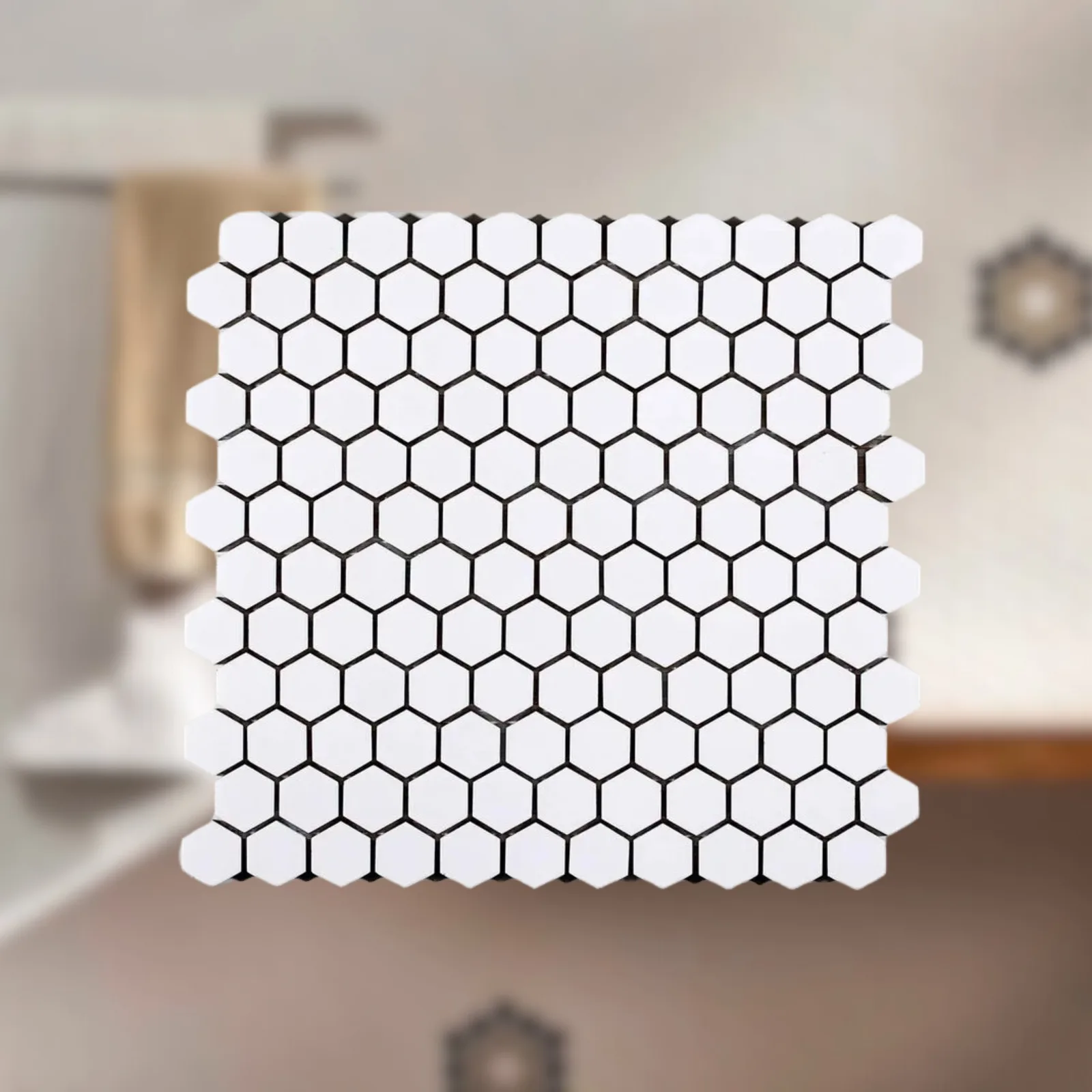 Pastilha Atlas Esmaltada Hexagonal 2,65cm m6249 Artico