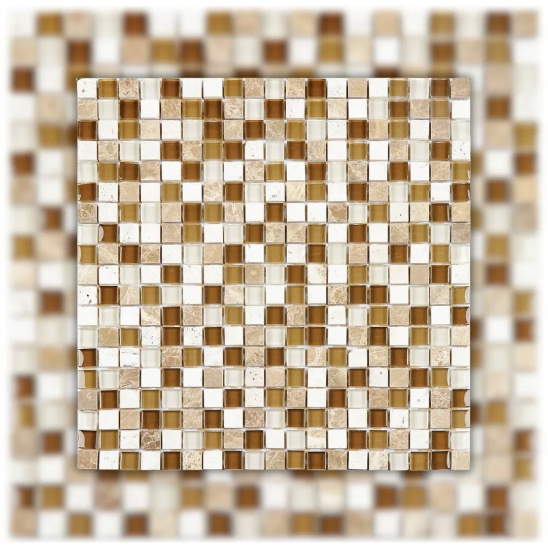 Pastilha Bege 31x31 (05 PÇ/CX) Glass Mosaic Glass Stone "A"