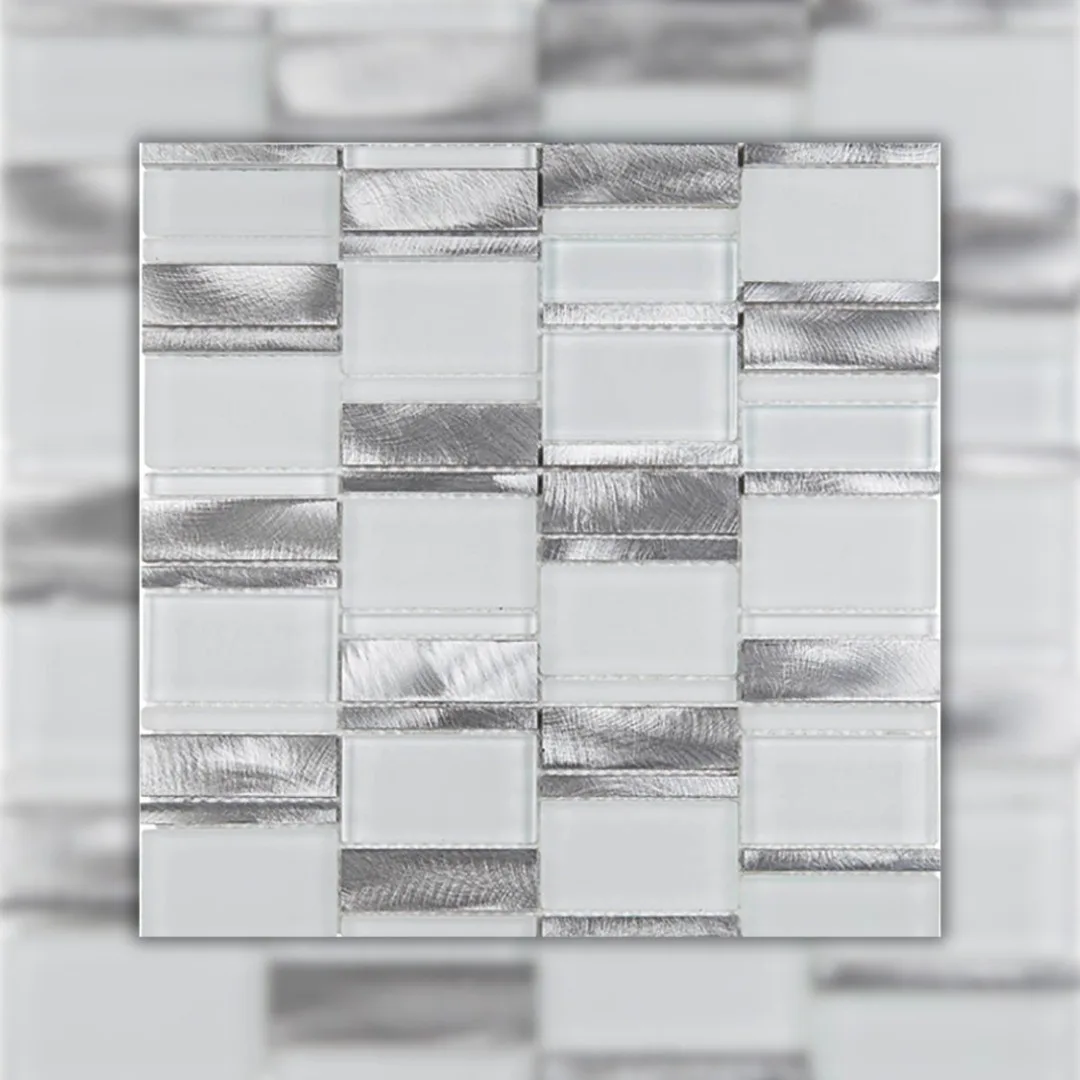 Pastilha Branca 29,4x29,8 (5 PÇ/CX) Glass Mosaic Petrus "A"