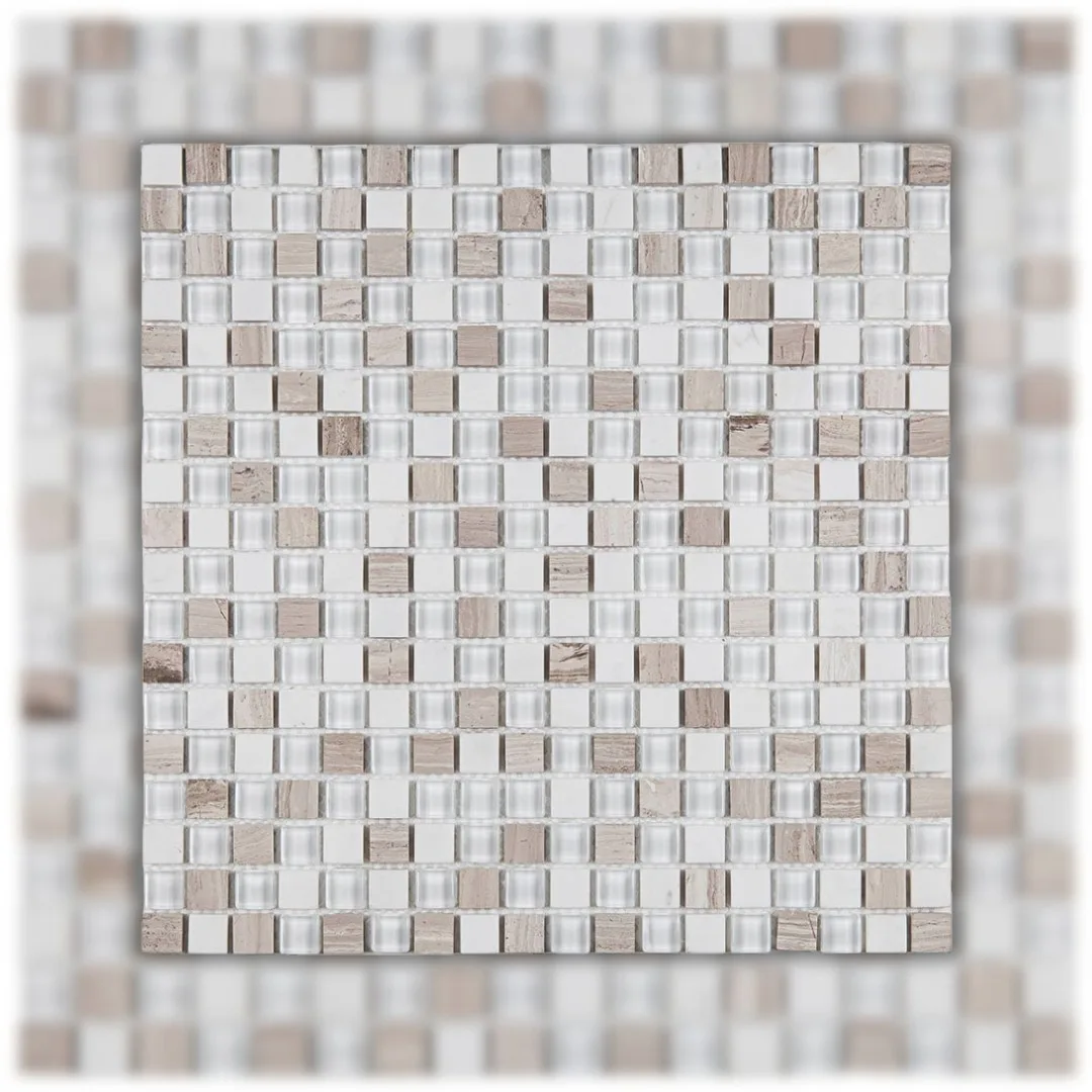 Pastilha Branca 30x30 (5 PÇ/CX) Glass Mosaic Matisse "A"