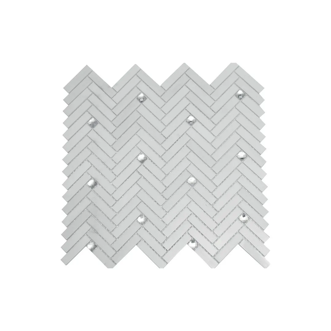 Pastilha Branca 41×39,5 (05 PÇ/CX) Glass Mosaic Mármore "A"