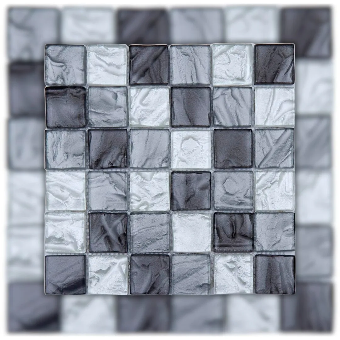Pastilha Cinza 30x30 Glass Mosaic Junsui "A"