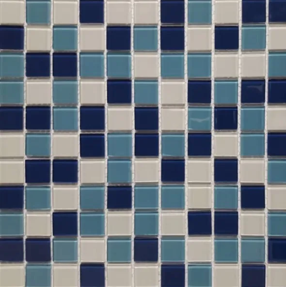 Pastilha Glassmosaic Azul e Branco 30x30
