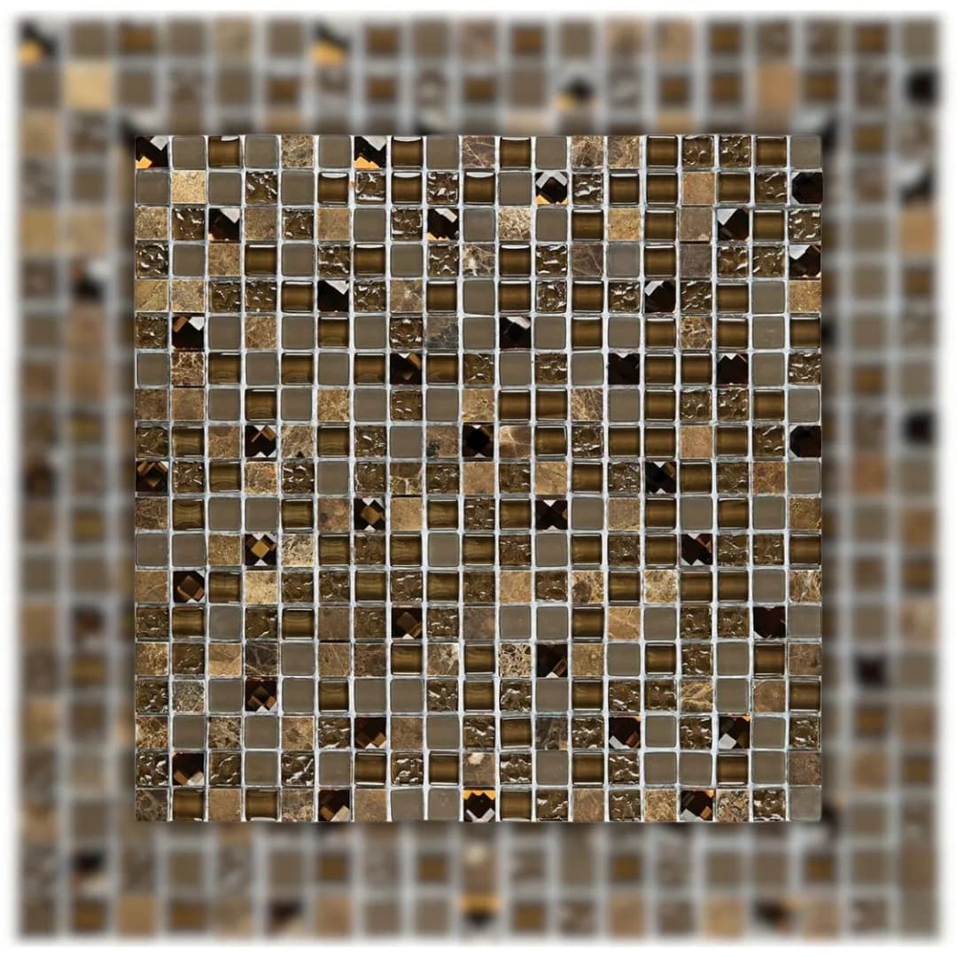 Pastilha Marrom 30x30 (05 PÇ/CX) Glass Mosaic Diamond "A"