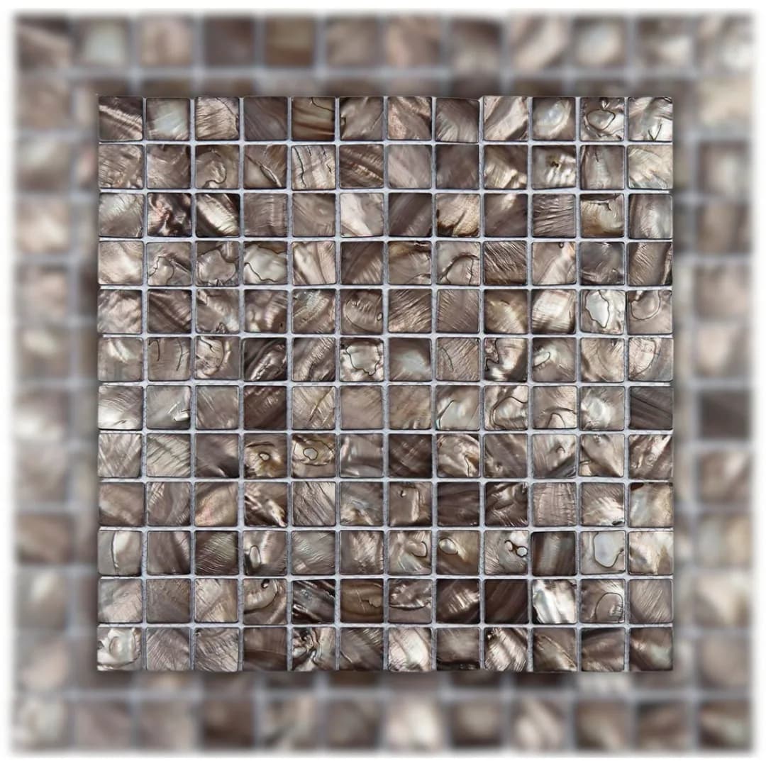 Pastilha Marrom 31,8x31,8 Glass Mosaic Madrepérola "A"