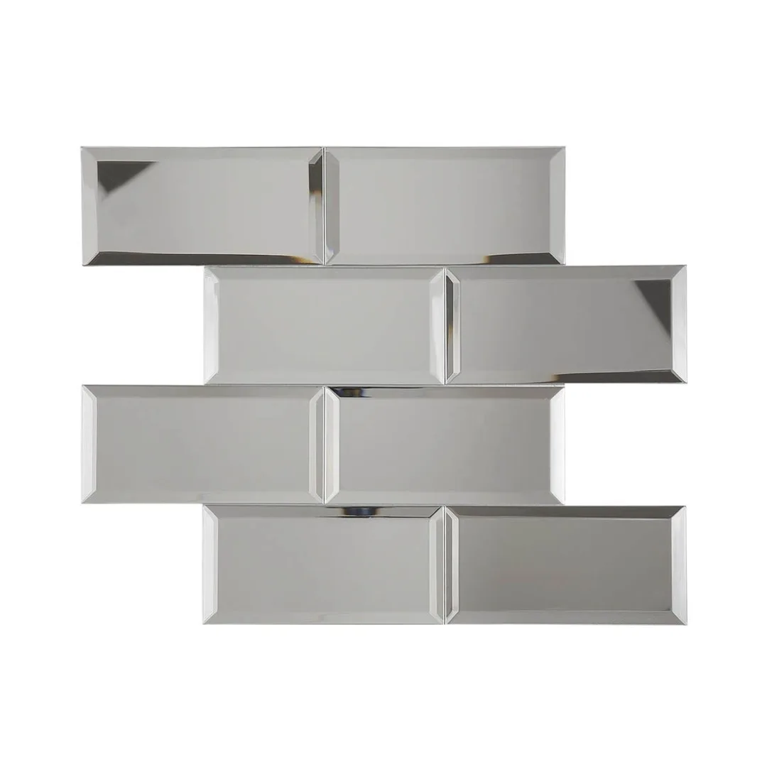 Pastilha Prata 37,6×30,5 (05 PÇ/CX) Glass Mosaic Mirror Brick "A"