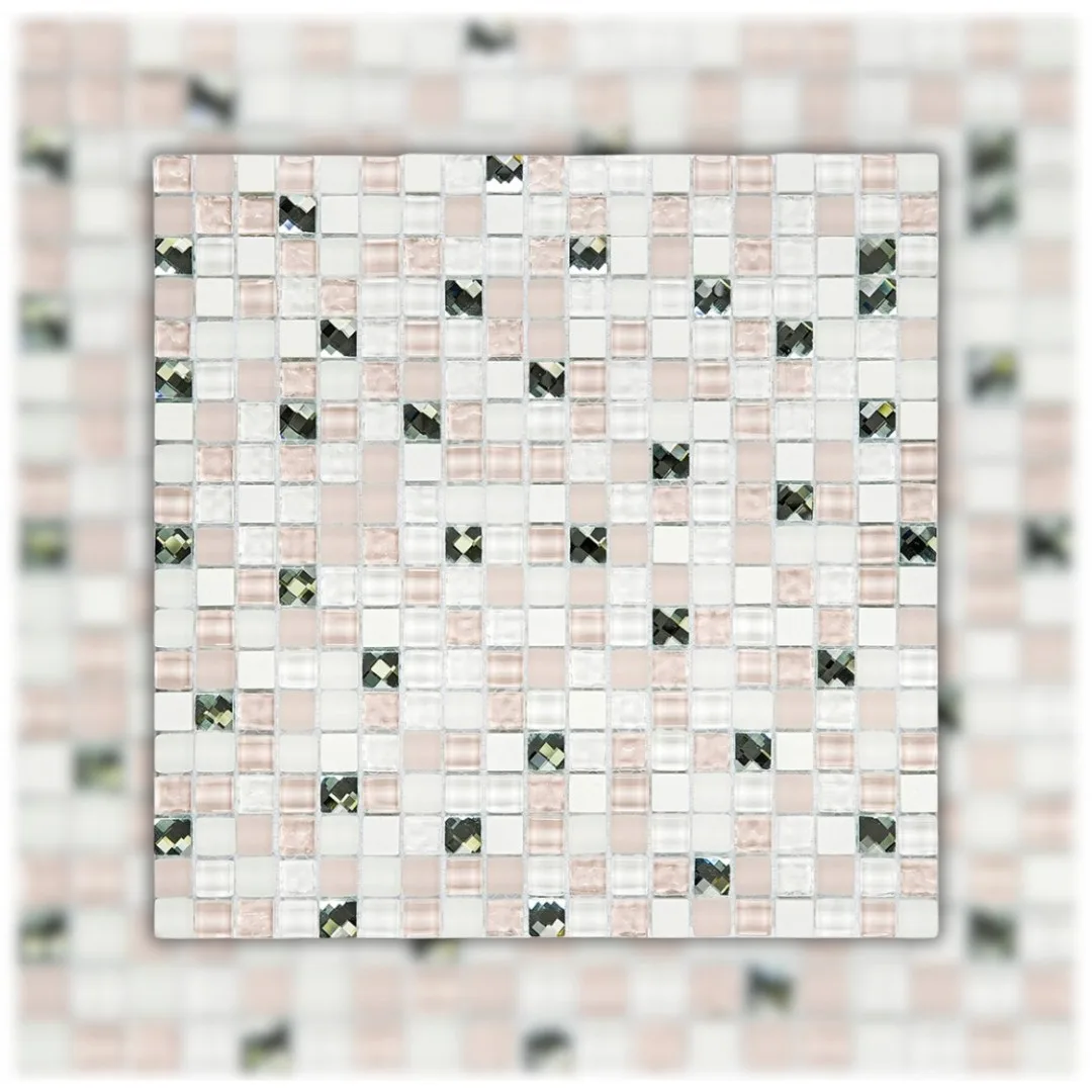 Pastilha Rosa 30x30 (05 PÇ/CX) Glass Mosaic Diamond "A"