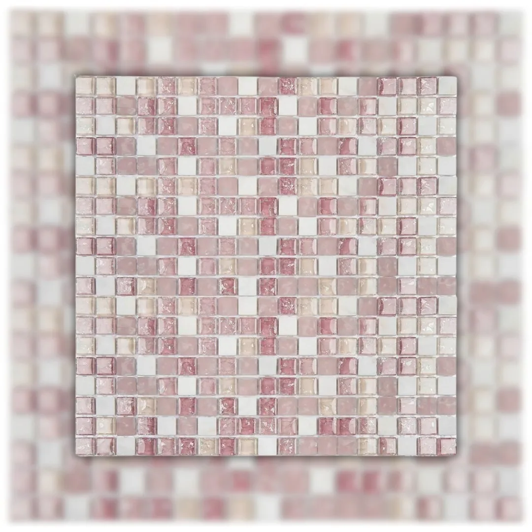 Pastilha Rosa 30x30 (05 PÇ/CX) Glass Mosaic Glass Stone "A"