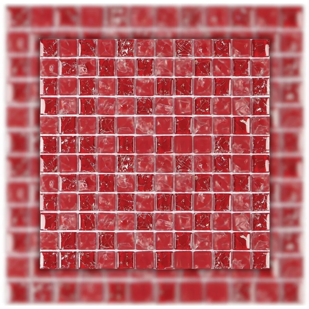 Pastilha Vermelha 30x30 (05 PÇ/CX) Glass Mosaic Ice "A"