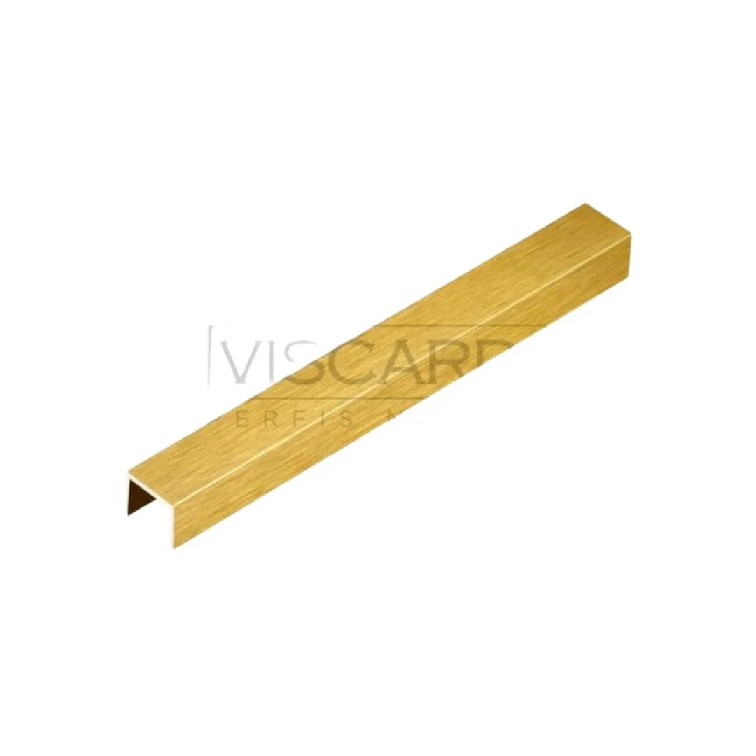 Filete Alumínio Anodizado 3m 10x10 Viscardi Luxor Golden Matte