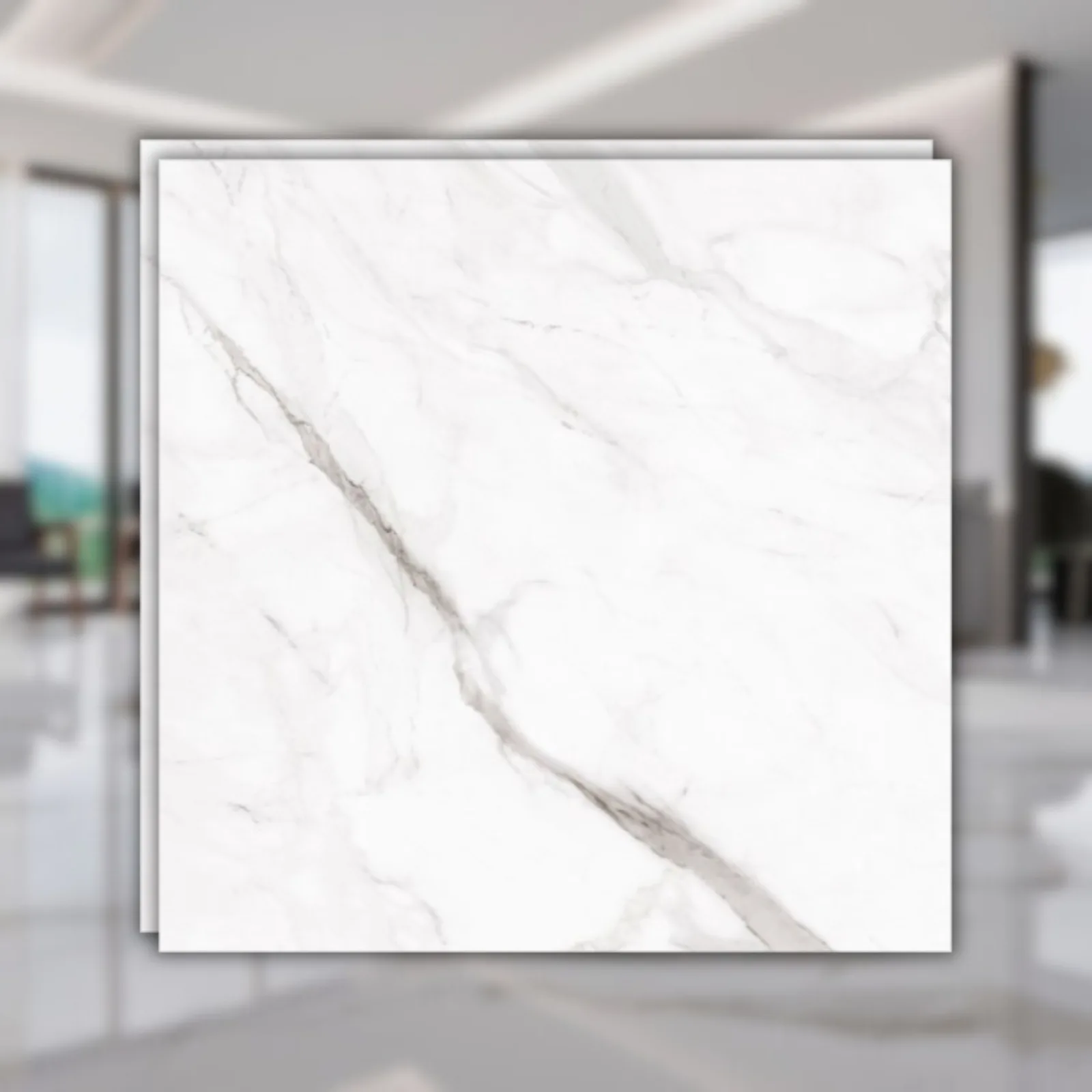 Porcelanato Branco Polido Calacata 90x90 Biancogres Altissimo Lux RET "A"