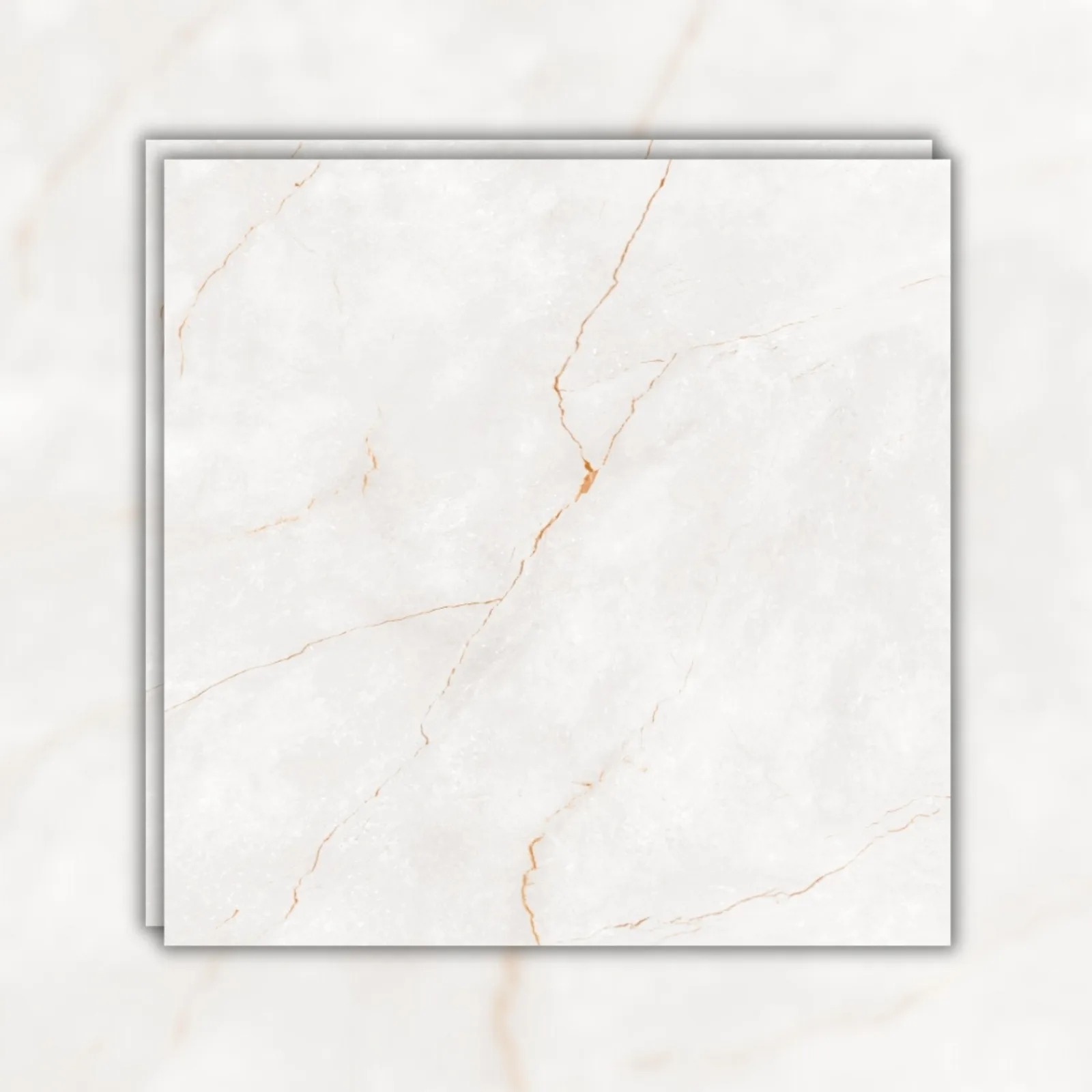 Porcelanato Marmorizado Branco Acetinado 83x83 Damme Fusion Ice RET "A"