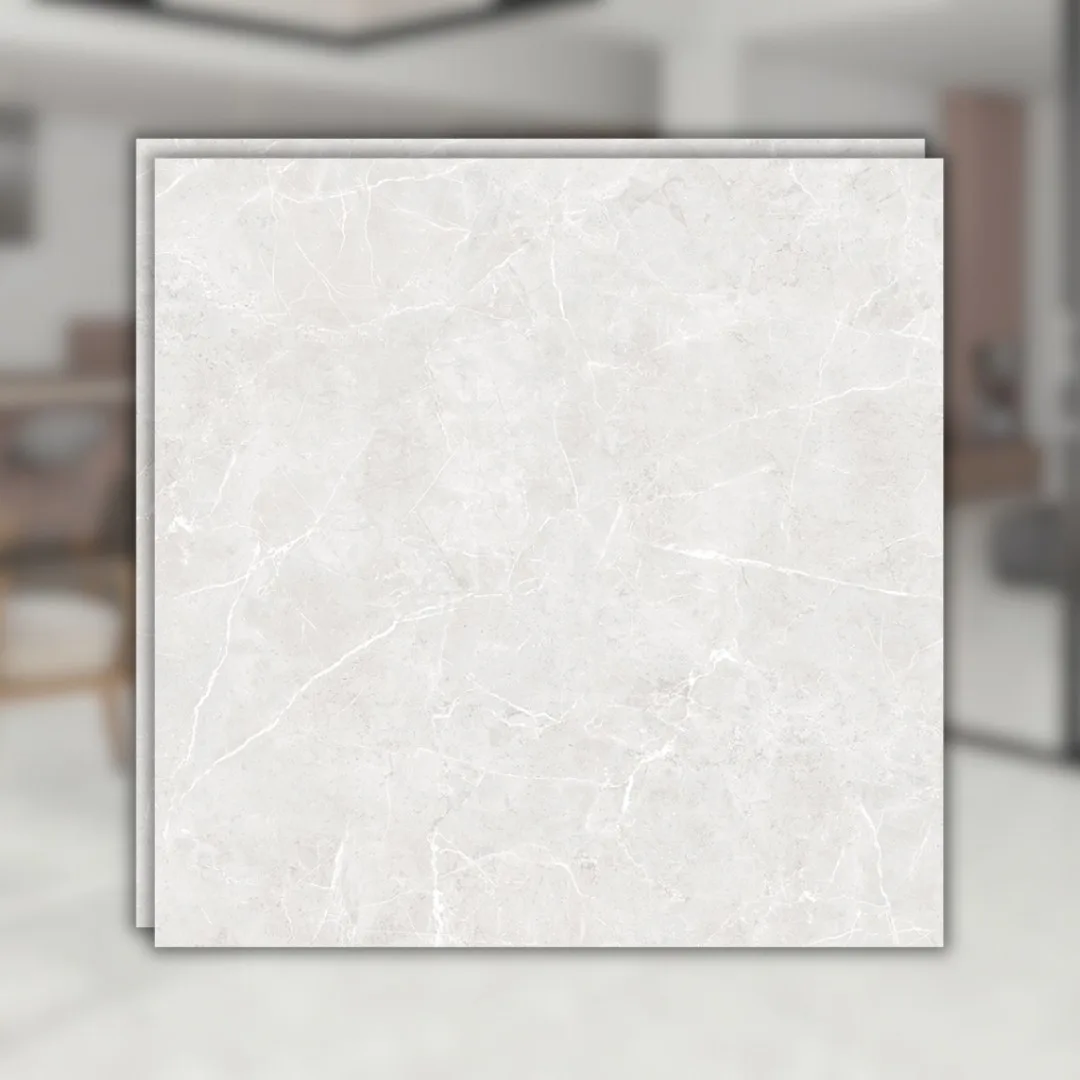 Porcelanato Branco Polido 82x82 Damme Magdal RET"A"
