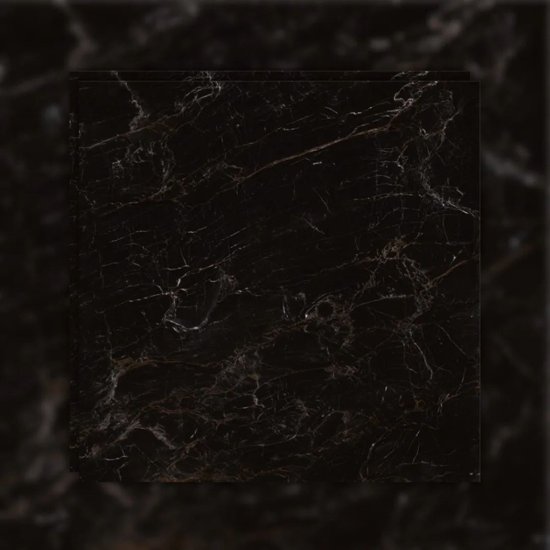 Porcelanato Preto Marmorizado Polido 82x82 Damme Michelangelo RET "A"