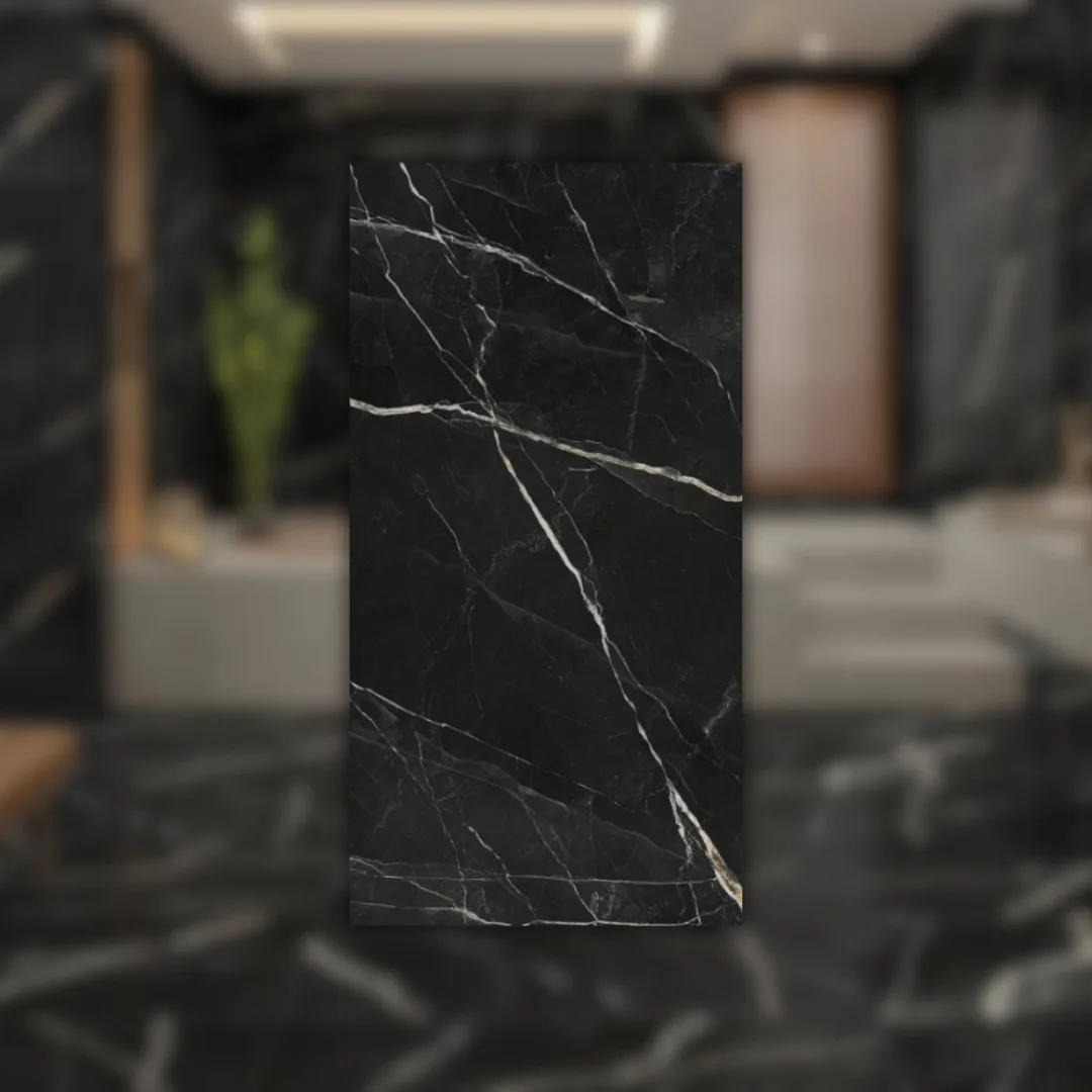 Porcelanato Preto Acetinado 62x121 Damme Nero Levanto RET "A"