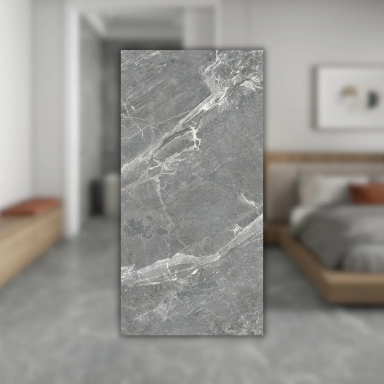 Porcelanato Damme Venato 61x120 Grigio Polido RET "A"