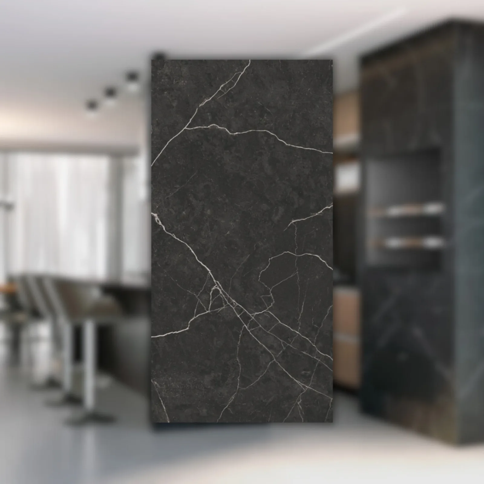 Porcelanato Cinza Polido 62x121 Helena Splendor Nero RET "A"