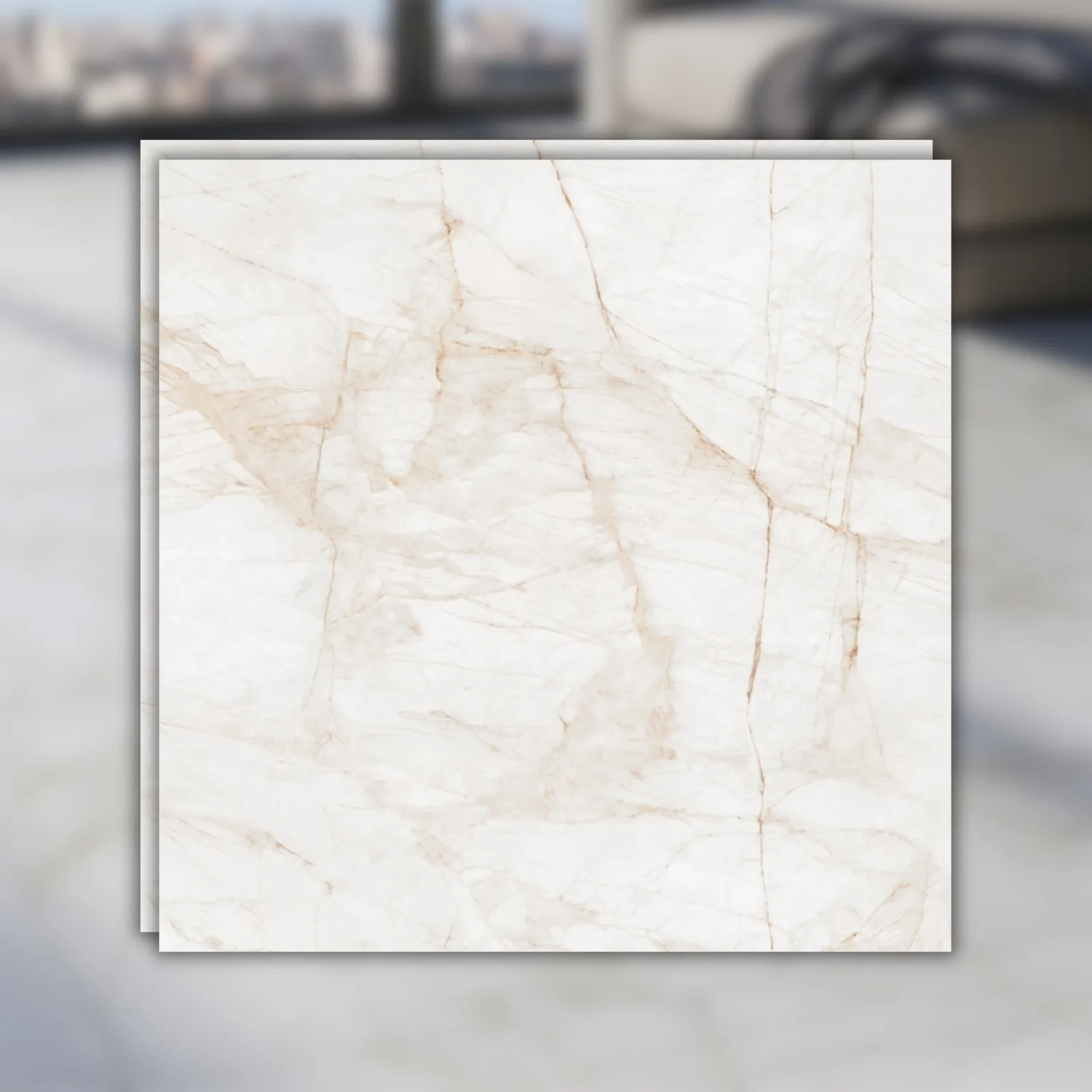 Porcelanato Bege Polido 120x120 Incepa Marmo Real RET "A"