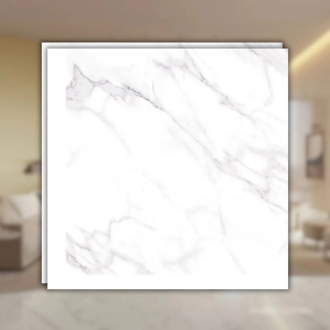 Porcelanato Marmorizado Branco Natural 90x90 Portinari Calacata Wh RET "A"