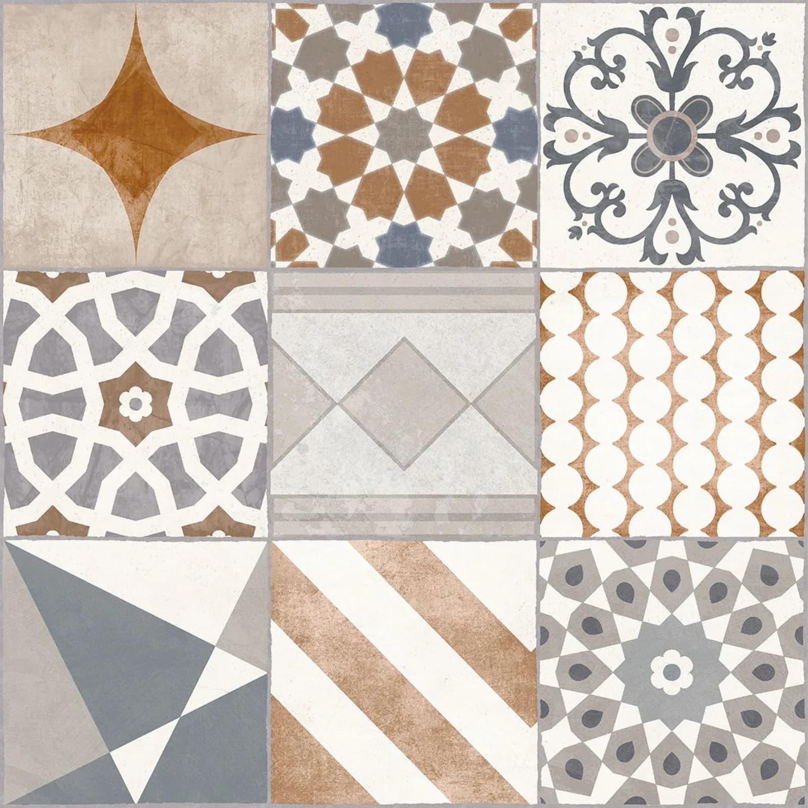Porcelanato Multicolor Acetinado 60x60 Portinari Lisboa Mix RET "A"