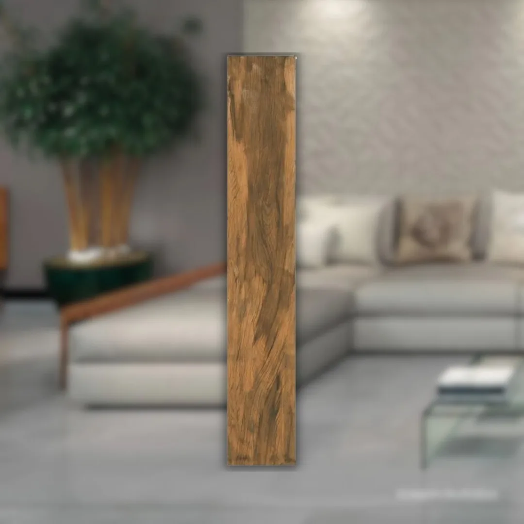 Porcelanato Marrom Amadeirado Natural 20x120 Portinari Native Bw RET "A"