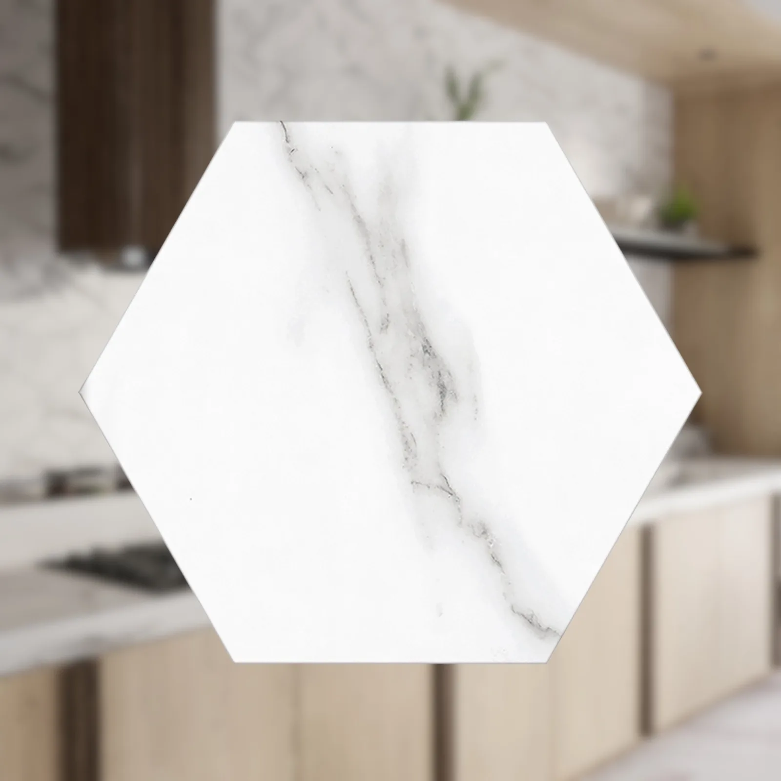 Porcelanato Branco Marmorizado 20x23 Roca Calacata Light Mt 7mm (hexa)