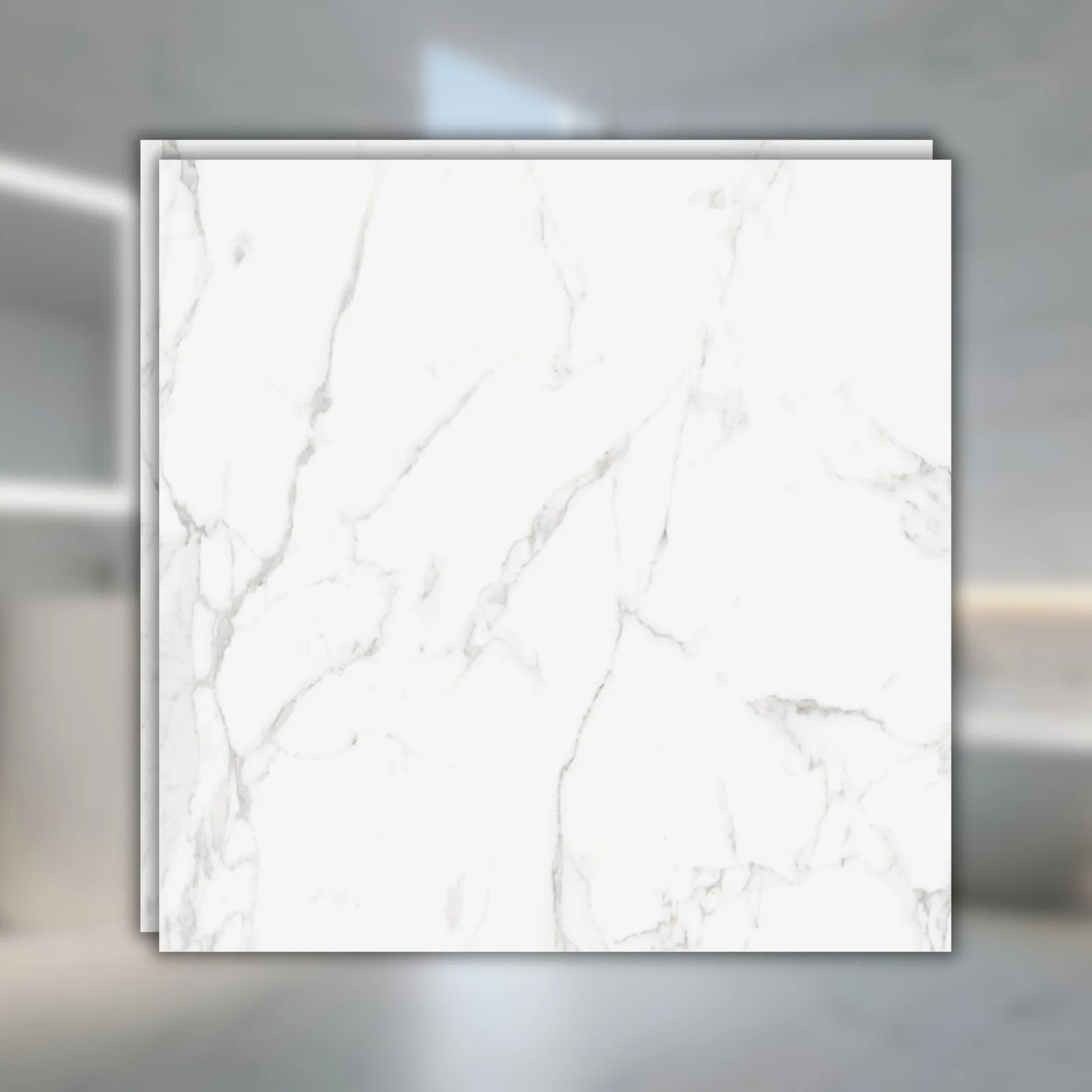 Porcelanato Marmorizado Branco Acetinado 90x90 Roca Carrara LM MT RET "A"