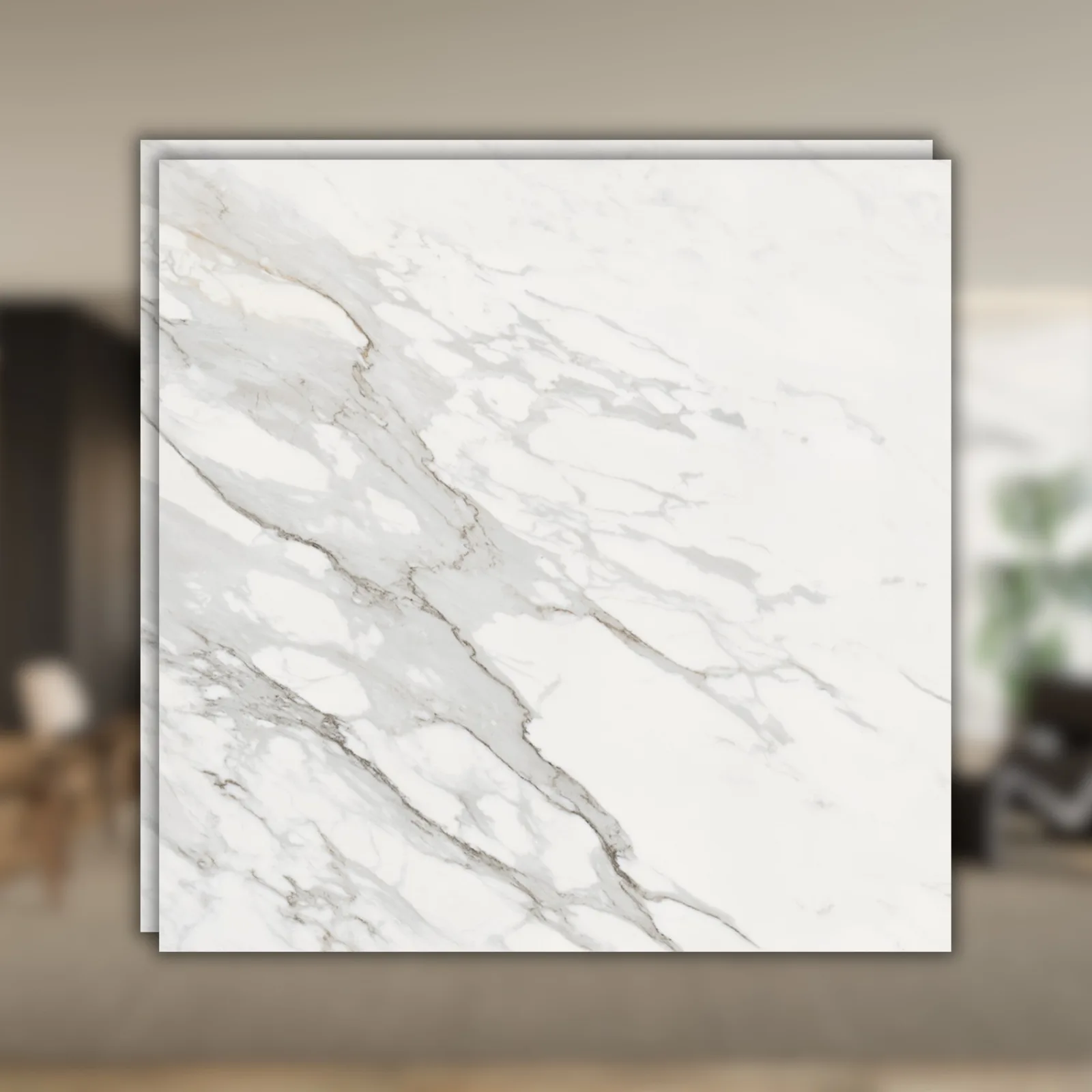 Porcelanato Branco Micro Crystal 160x160 Roca Gran Calacata Lm Mc RET "A"